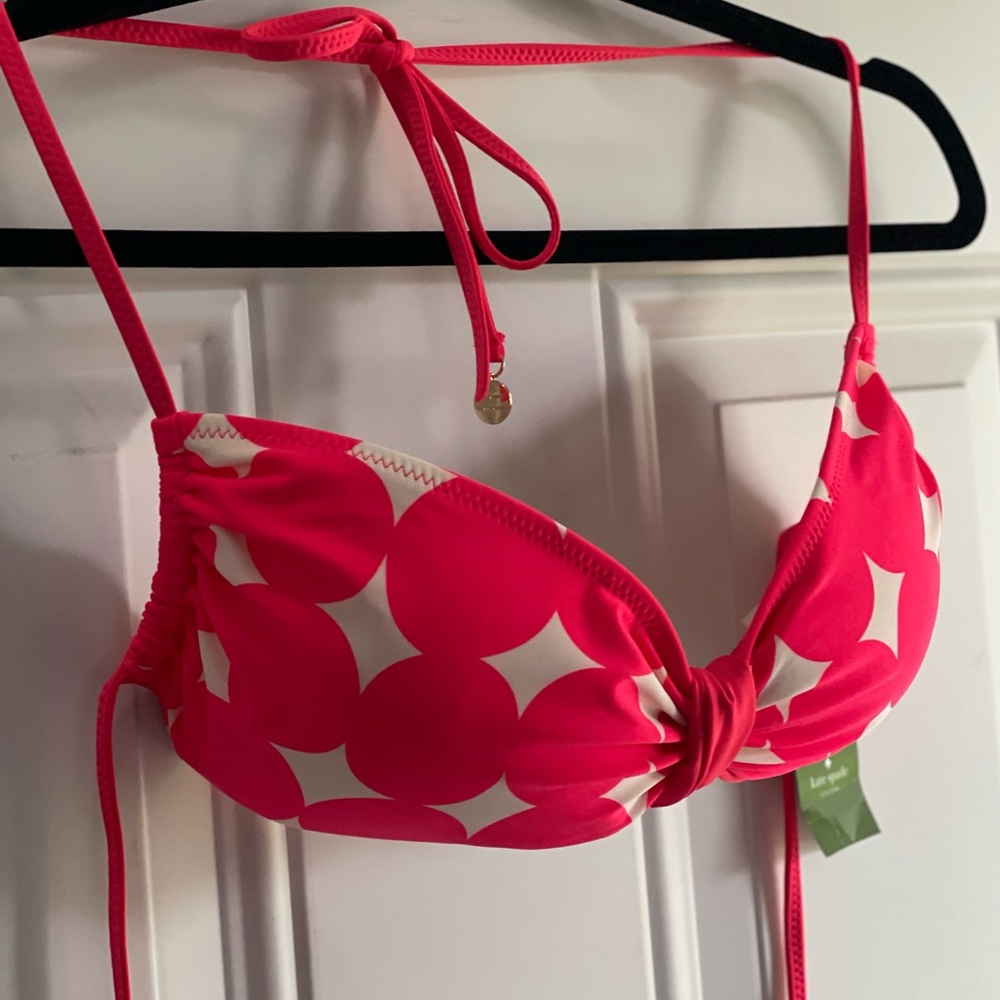 NWT RARE KATE SPADE Dive Right In Marmount Halter String Bikini Top In Geranium - Picture 15 of 17